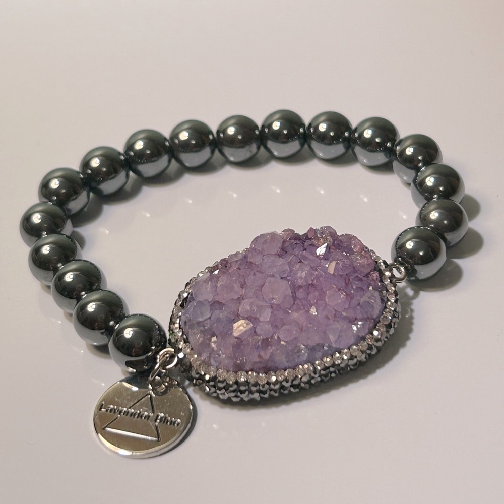 Lavender Blue Brand Amethyst Druzy Bracelet